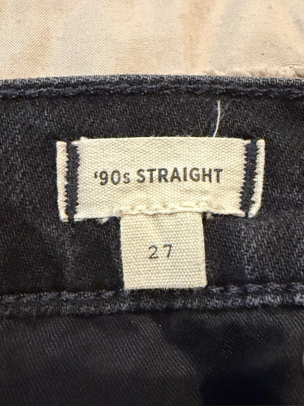 Madewell The ‘90s Straight Jean Belmere Black Wash 27 NM186 Stretch High Rise - Picture 4 of 9